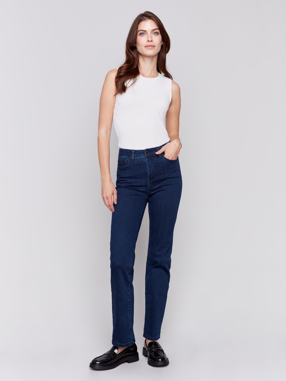 Jeans noir Charlie B - coupe droite main image 1