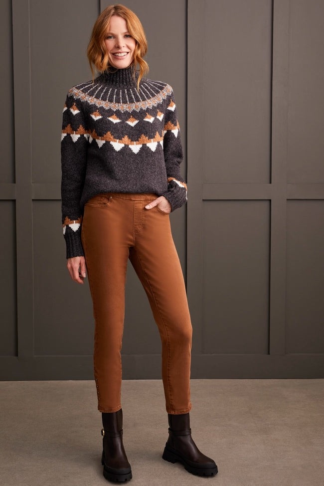 Pantalon Susan Graver Petite 8 Noir Imprimé, Coupe Slim, Taille Crop - Neuf Sans étiquette