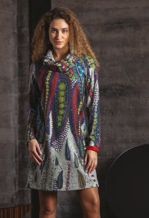MALOKA Robe ajustée tricot léger avec col amovible