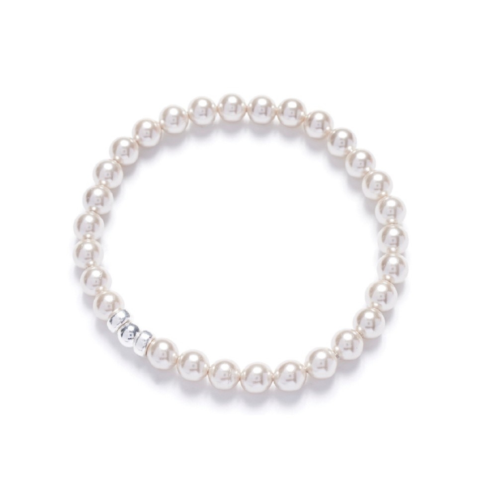 BEBLUE Bracelet Be Classic en perles de nacre et insert argent 925