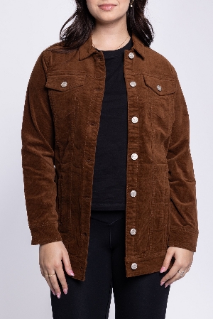 CARRELI Veste de velours côtelé longue