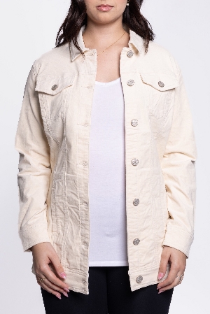 CARRELI Veste de velours côtelé C- Crème