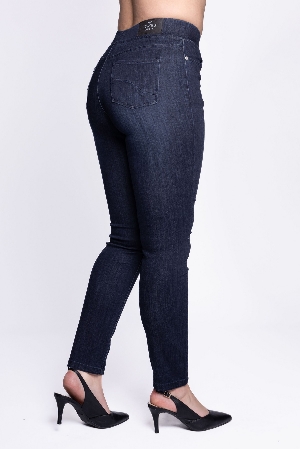 CARRELI Jeans pull-on jambe étroite marine