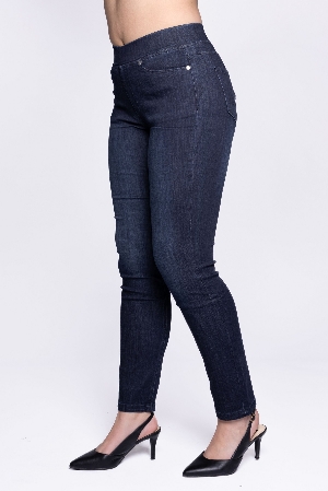 CARRELI Jeans pull-on jambe étroite marine