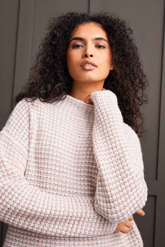Pull Zara Noir Et Blanc Chiné Taille S - Coton/acrylique - Occasion Très Bon état
