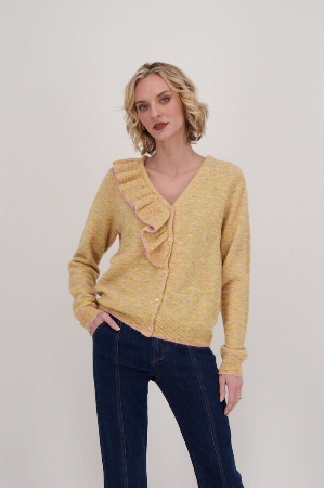 GABY ISABELLA Cardigan rayé jaune et rose