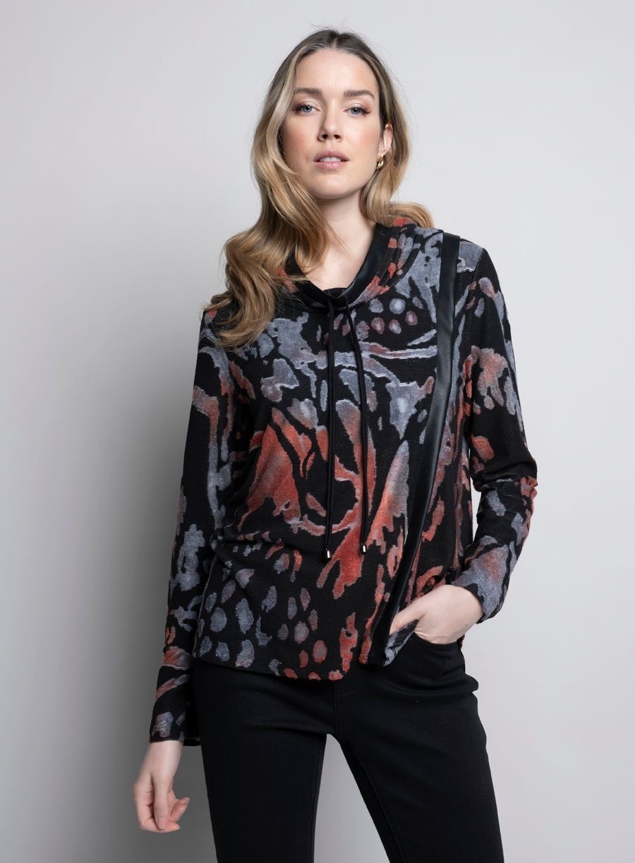 PICADILLY Chandail avec col retombant terracotta Taille S