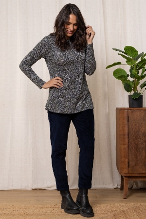 LILY & ME TUNIQUE DROITE OURLET ARRONDI C-OLIVE