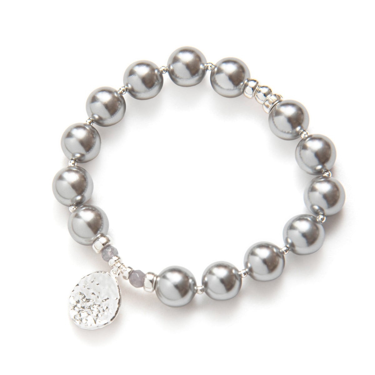 BEBLUE Bracelet Be Emerging en perles grises et argent 925