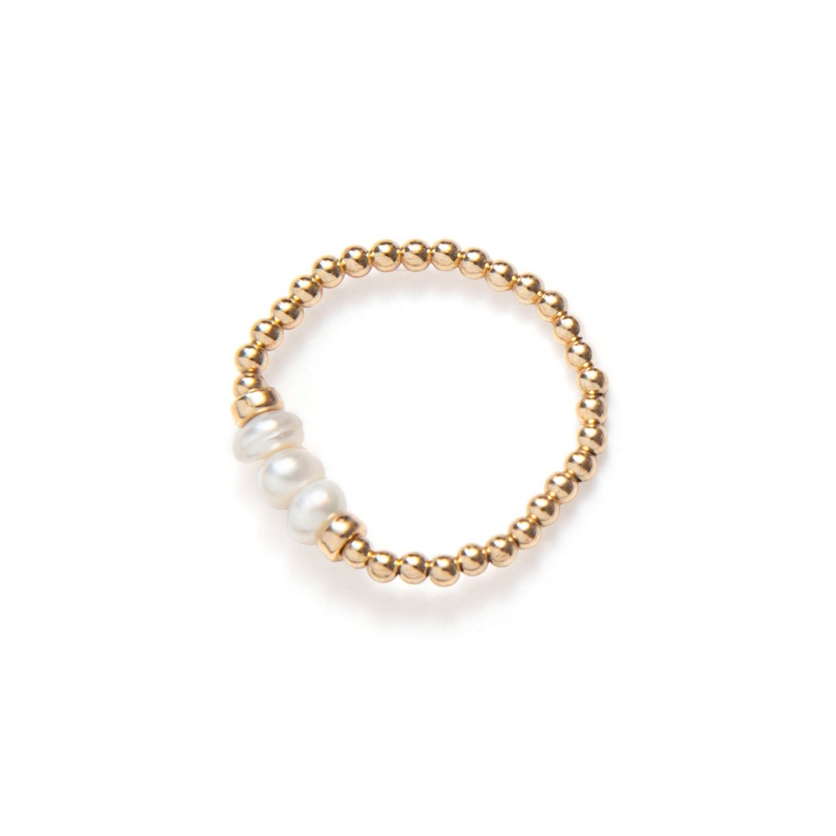 BEBLUE Bague Be Brave en perles de vermeil et perles d'eau douce
