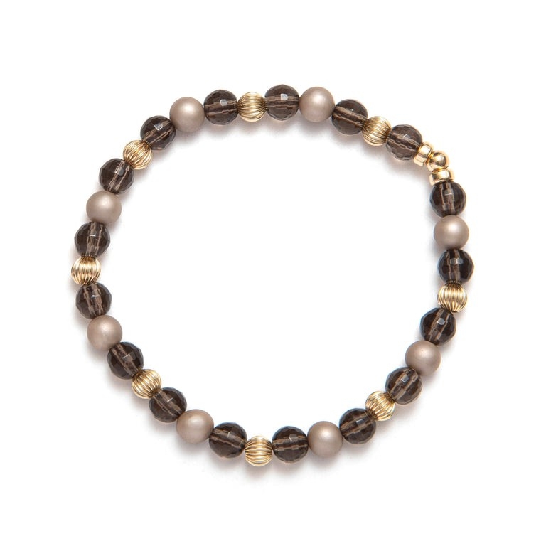 BEBLUE Bracelet Be Alluring en perles de nacre et quartz fumé