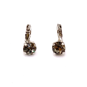 MARIANA Boucles d'oreilles à 1 pierre  C-257 vert pâle sur rhodium