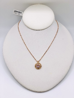 MARIANA Collier sur or rose avec pendentif de style médaillon C-1153