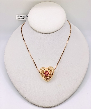 MARIANA Collier sur or rose avec pendentif coeur C-1135