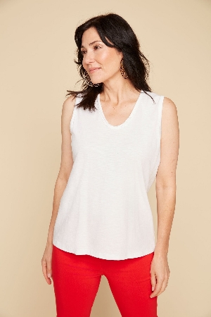 RENUAR Camisole à col en V avec boutons décoratifs