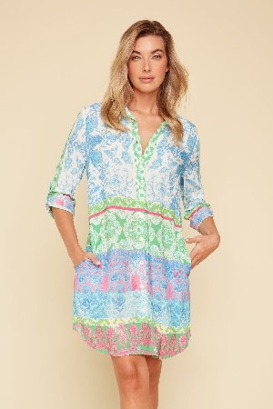 RENUAR Robe chemisier à imprimé style paisley