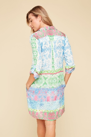 RENUAR Robe chemisier à imprimé style paisley