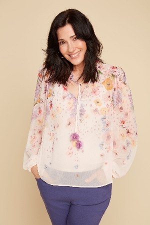 RENUAR Blouse style paysanne imprimée