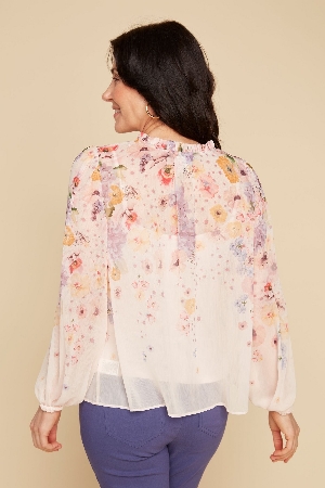 RENUAR Blouse style paysanne imprimée