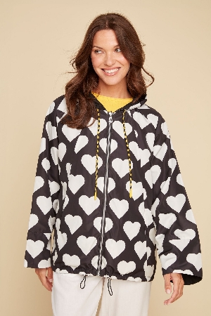 RENUAR Imperméable réversible imprimé coeur