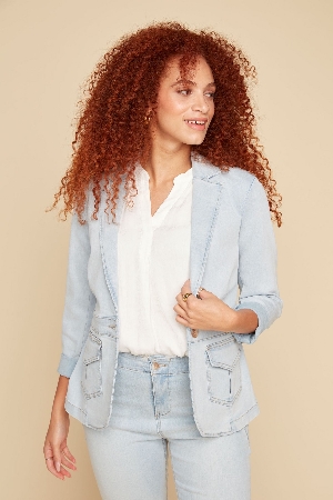 RENUAR Blazer structuré en denim luxueux
