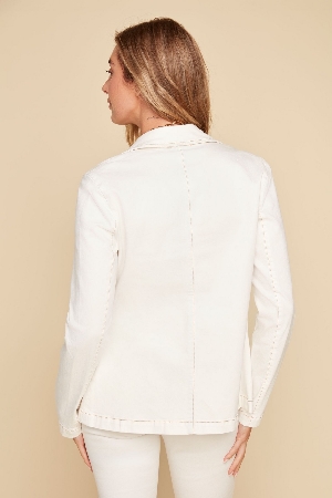 RENUAR Blazer structuré en denim luxueux blanc