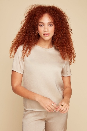 RENUAR T-shirt  de tissu soyeux C-Huître