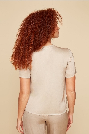 RENUAR T-shirt  de tissu soyeux C-Huître