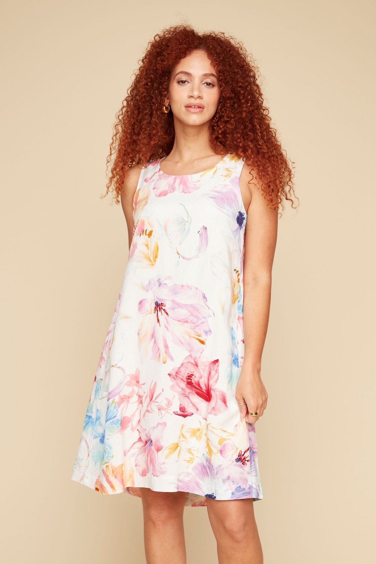 RENUAR Robe sans manche à imprimé fleuri C-Multi