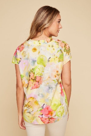 RENUAR Haut à manches courtes imprimé C-Lime Taille XL