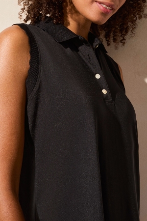TRIBAL  Polo sans manche C- Noir