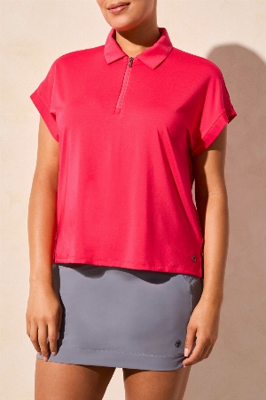 TRIBAL Polo à fermeture à glissière à l'encolure C-Betterave