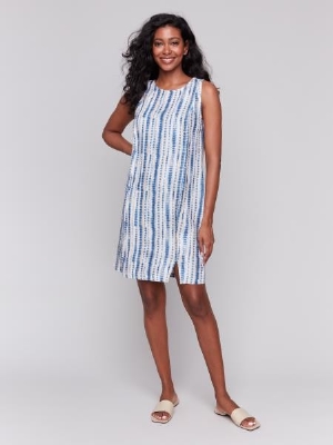 CHARLIE B Robe courte sans manche C- Bleu Plage