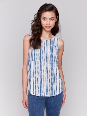 CHARLIE B Camisole à imprimé 'plage' C- Bleu multi