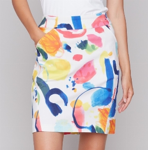 CHARLIE B Jupe-culotte à imprimé abstrait C-Multi