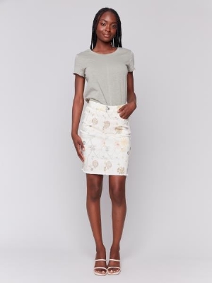 CHARLIE B Jupe-culotte en denim extensible C-Jardin