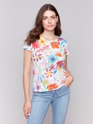 CHARLIE B T-Shirt imprimé Fleurs Sauvages C-Multi