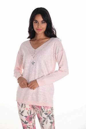 FRANK LYMAN Chandail à manches longues C- Rose pâle Taille XXL