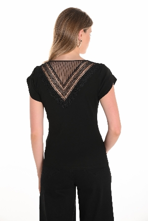 FRANK LYMAN Chandail avec transparence au dos C- Noir