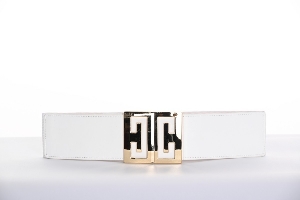 FRANK LYMAN Ceinture de tissu avec boucle dorée C-Blanc