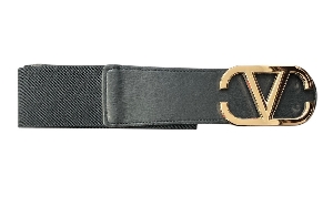 FRANK LYMAN Ceinture élastique avec boucle dorée C-Noir