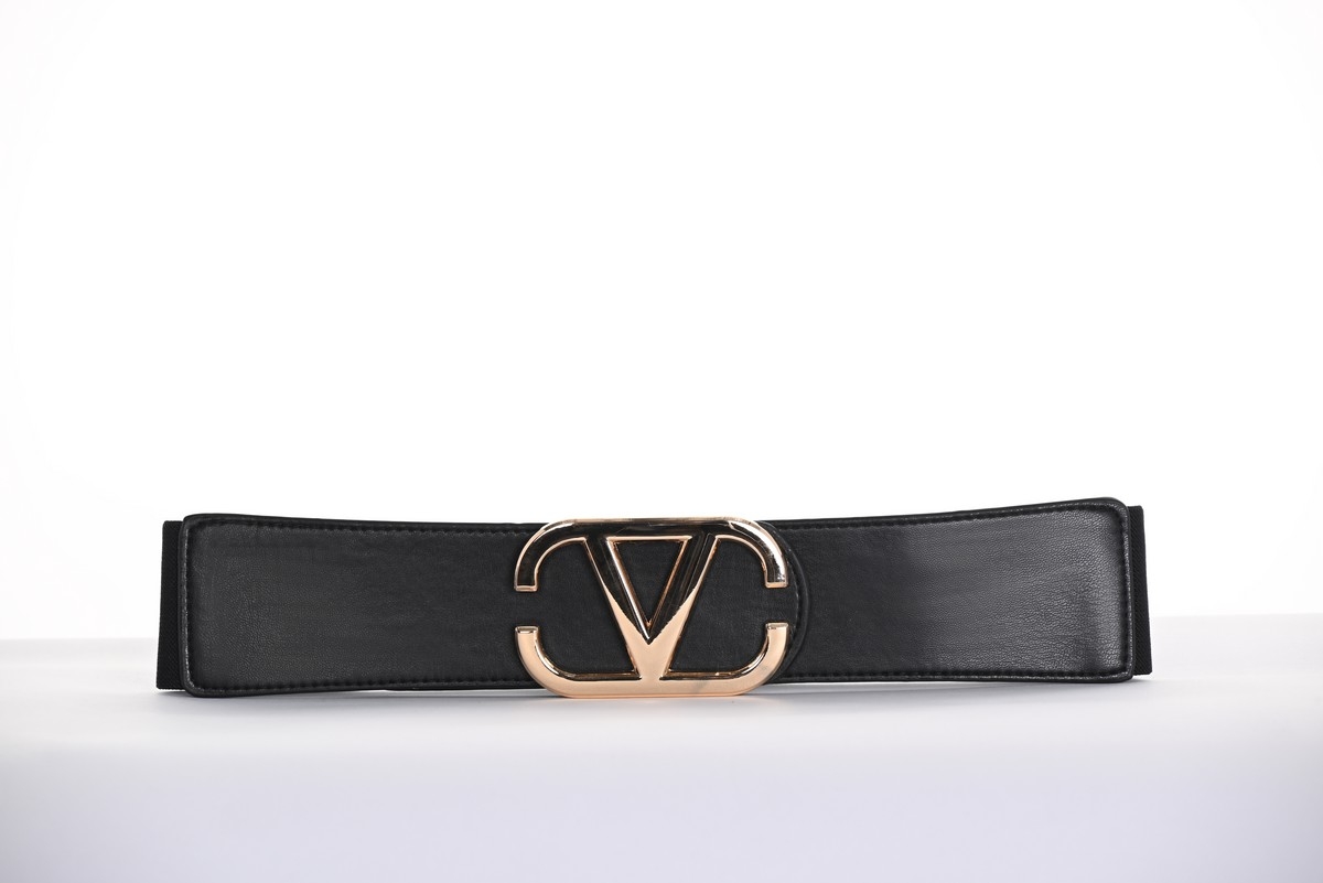 FRANK LYMAN Ceinture de tissu avec boucle dorée C-Noir Taille XL