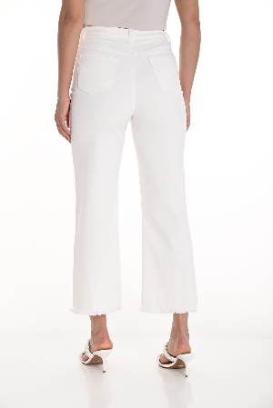 FRANK LYMAN Jeans à jambes larges à la cheville C-Blanc Taille M