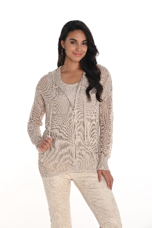 FRANK LYMAN Veste à capuchon en mailles C-Beige