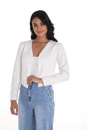 FRANK LYMAN Boléro de faux-cuir C-Blanc