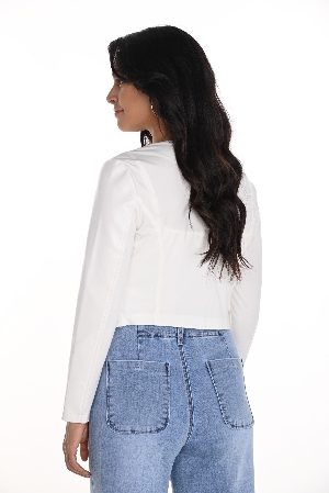 FRANK LYMAN Boléro de faux-cuir C-Blanc Taille XXL