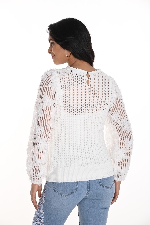 FRANK LYMAN Tricot de mailles avec appliqués floraux  Taille M