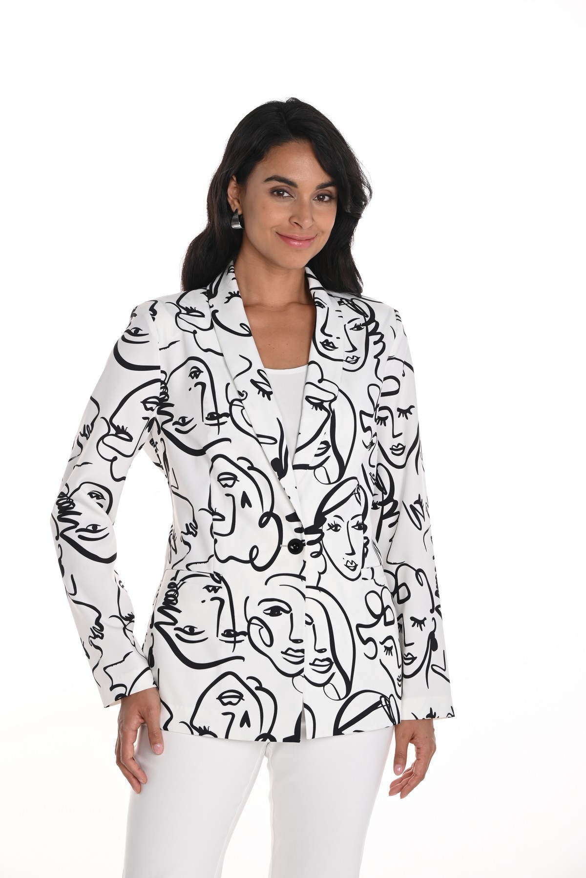 FRANK LYMAN Veston avec imprimé de visages C-Blanc Taille XXL