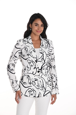 FRANK LYMAN Veston avec imprimé de visages C-Blanc Taille XXL