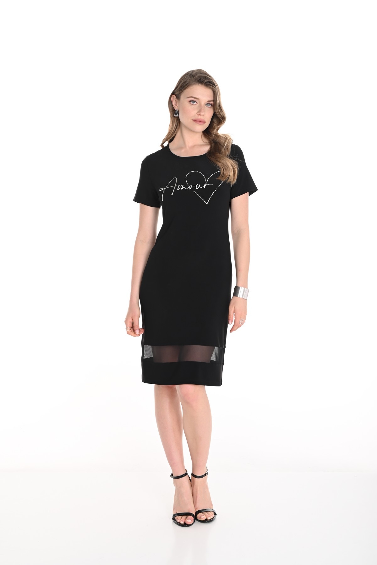 FRANK LYMAN Robe avec imprimé au buste C-Noir